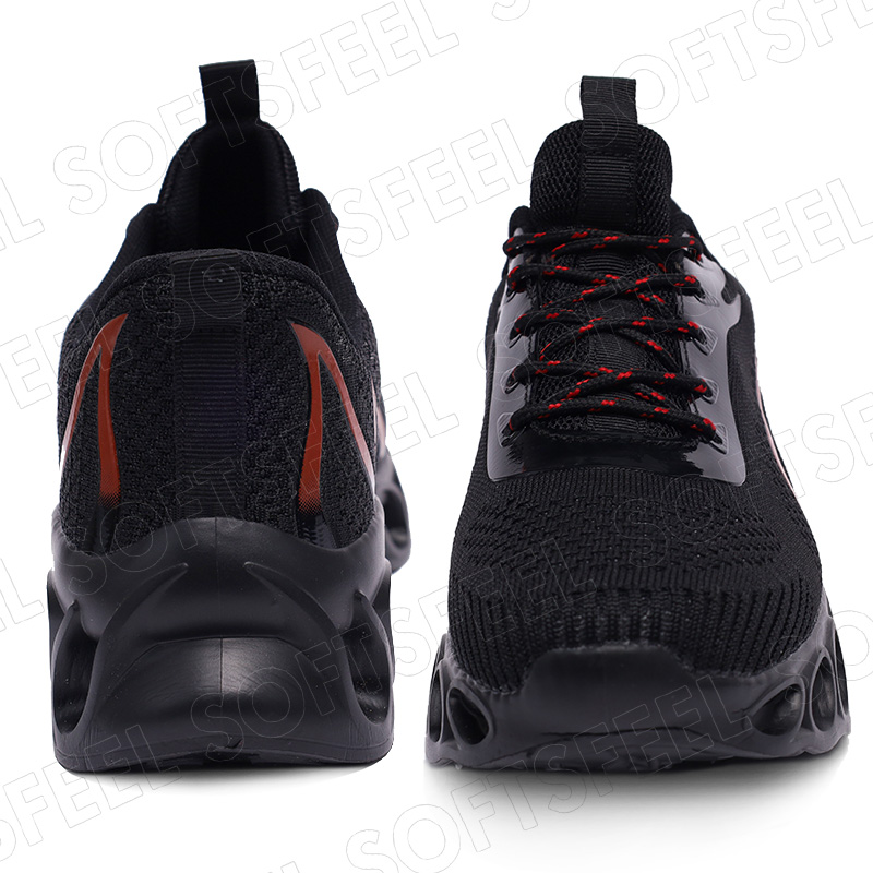 Softsfeel Women's Relieve Foot Pain Perfect Walking Shoes - Black Red-SOFTSFEEL