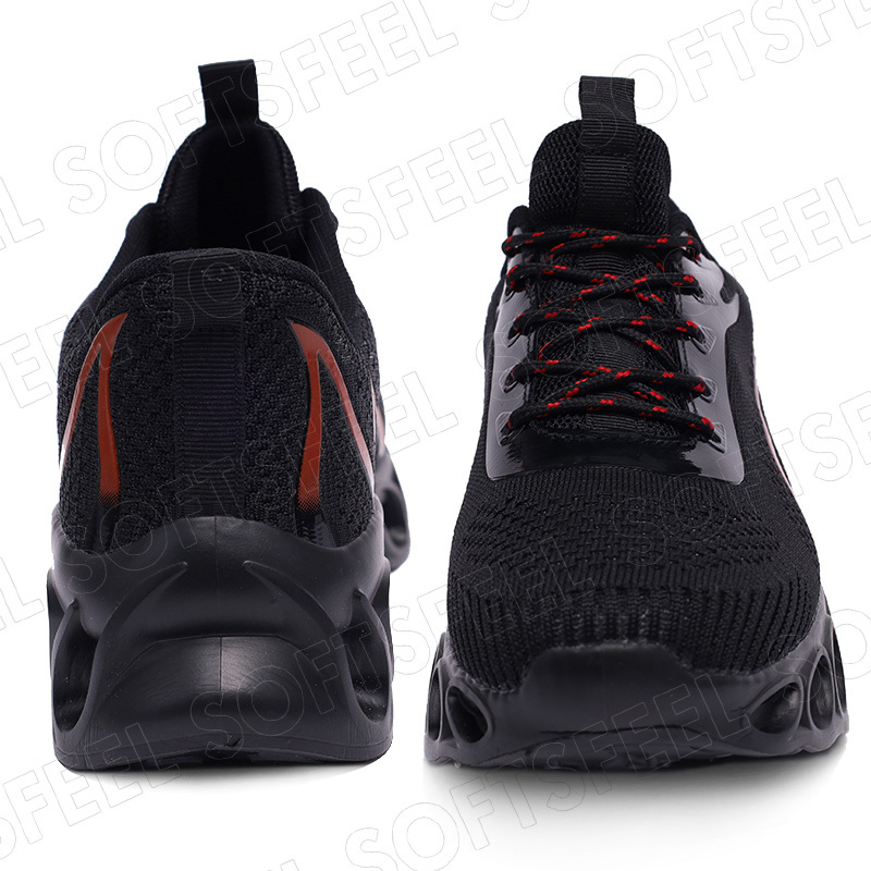 Softsfeel Women's Relieve Foot Pain Perfect Walking Shoes - Black Red-SOFTSFEEL