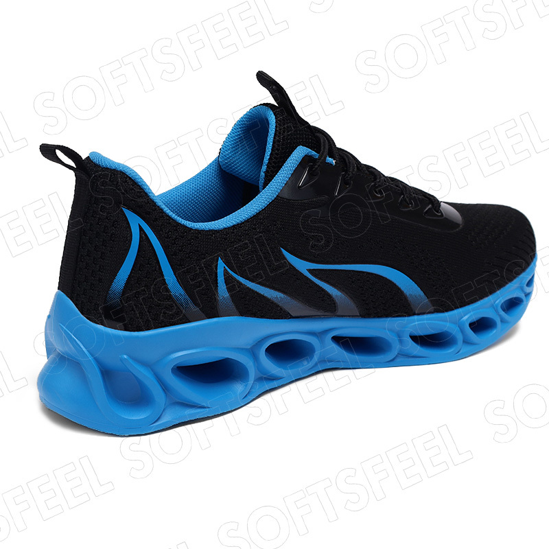Softsfeel Men's Relieve Foot Pain Perfect Walking Shoes - Black Blue-SOFTSFEEL