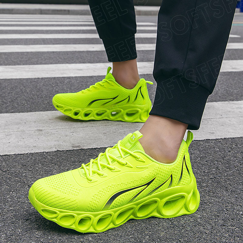 Softsfeel Men's Relieve Foot Pain Perfect Walking Shoes - Fluorescent Green-SOFTSFEEL
