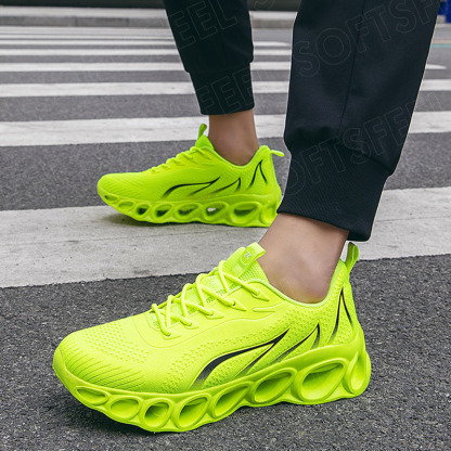 Softsfeel Men's Relieve Foot Pain Perfect Walking Shoes - Fluorescent Green-SOFTSFEEL