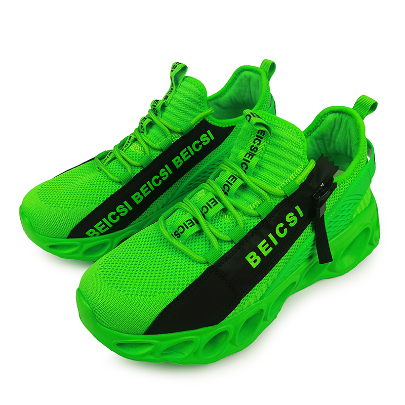 Softsfeel Men's Side-Zip ComfortFit Walking Shoes - Green-SOFTSFEEL