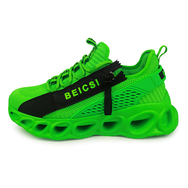 Softsfeel Men's Side-Zip ComfortFit Walking Shoes - Green-SOFTSFEEL