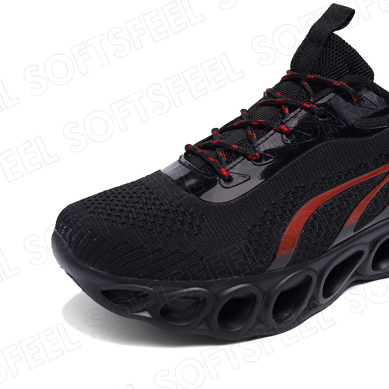 Softsfeel Women's Relieve Foot Pain Perfect Walking Shoes - Black Red-SOFTSFEEL