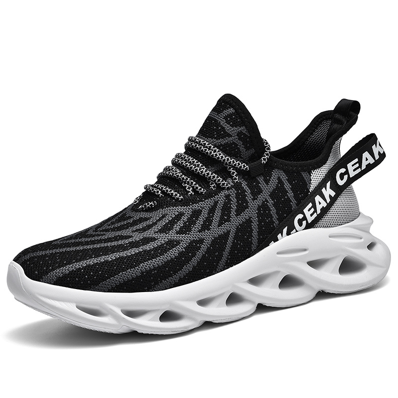 Men's Ortho Stretch Cushion Shoes - Black Gray-SOFTSFEEL