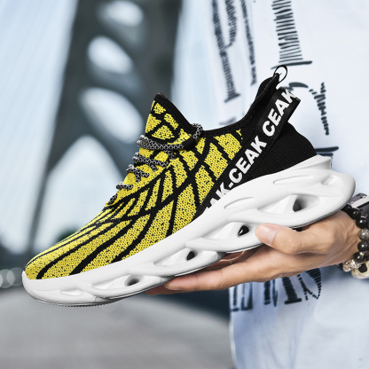 Women's Ortho Stretch Cushion Shoes - Black Yellow-SOFTSFEEL