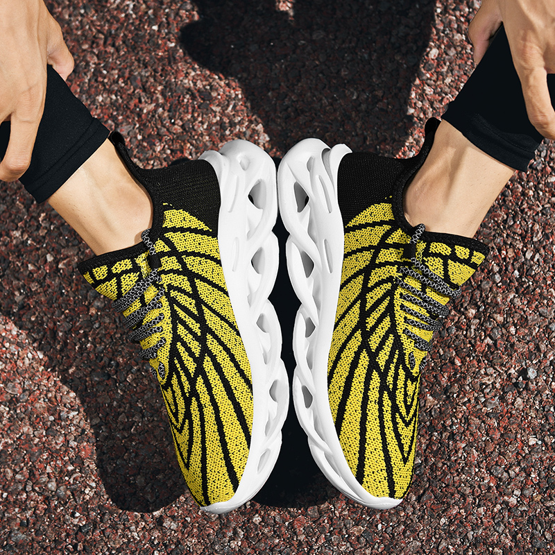 Women's Ortho Stretch Cushion Shoes - Black Yellow-SOFTSFEEL