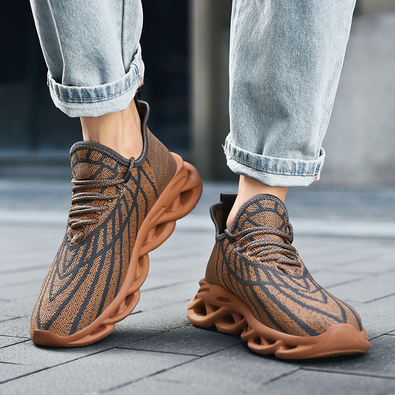 Men's Ortho Stretch Cushion Shoes - Ochre-SOFTSFEEL