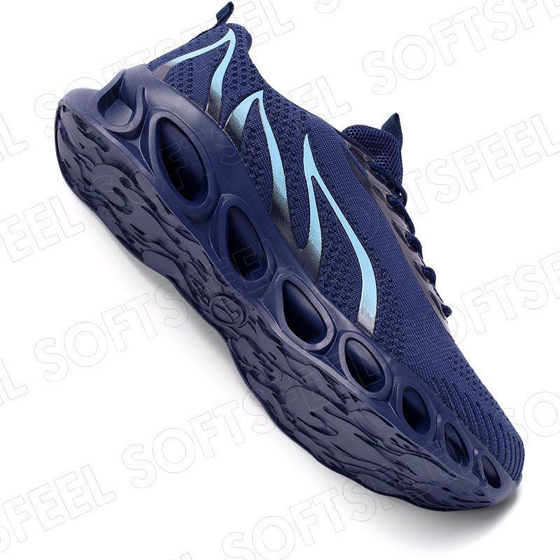 Softsfeel Men's Relieve Foot Pain Perfect Walking Shoes - Dark Blue-SOFTSFEEL