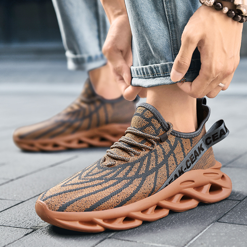 Men's Ortho Stretch Cushion Shoes - Ochre-SOFTSFEEL