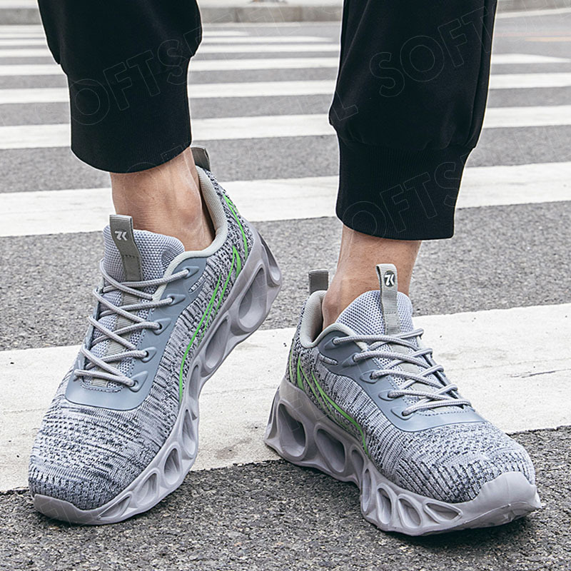 Softsfeel Men's Relieve Foot Pain Perfect Walking Shoes - Gray-SOFTSFEEL
