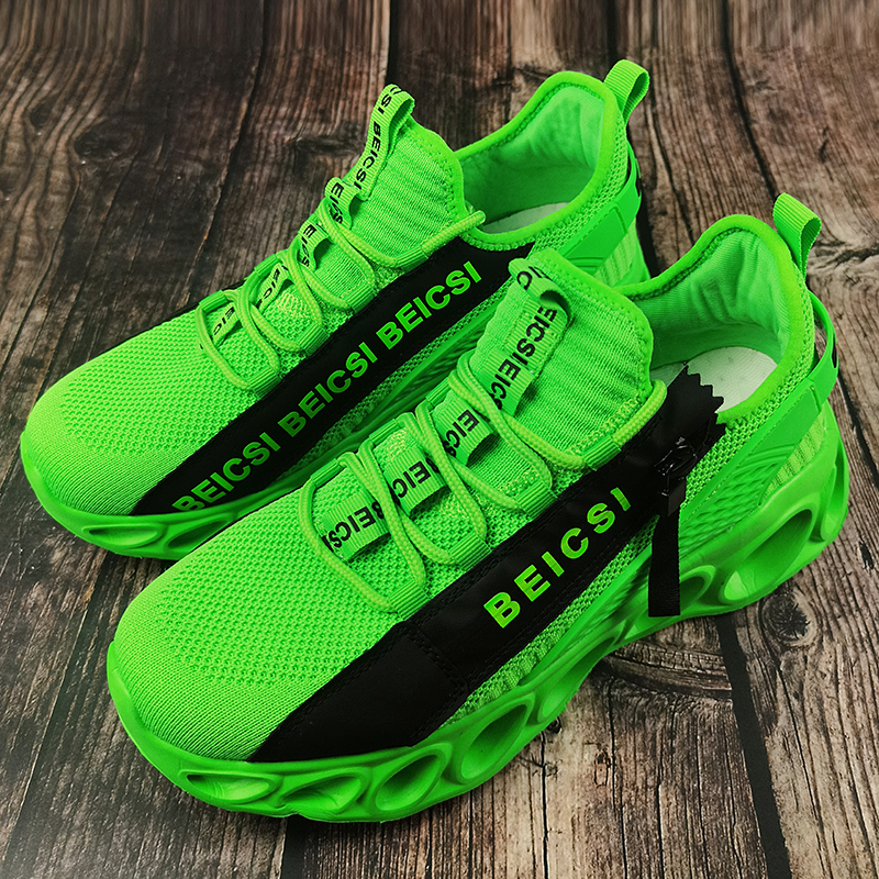Softsfeel Men's Side-Zip ComfortFit Walking Shoes - Green-SOFTSFEEL
