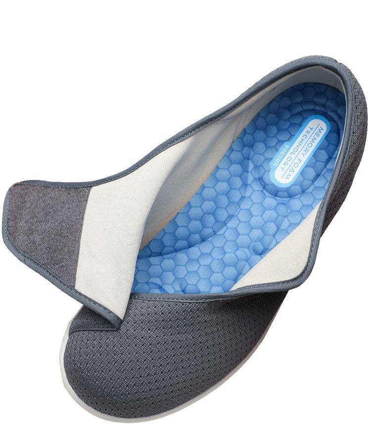 [For Swollen Feet + Plus Size] - Men's Comfortable Unisex Wide Walking Diabetic Shoes - Black-SOFTSFEEL