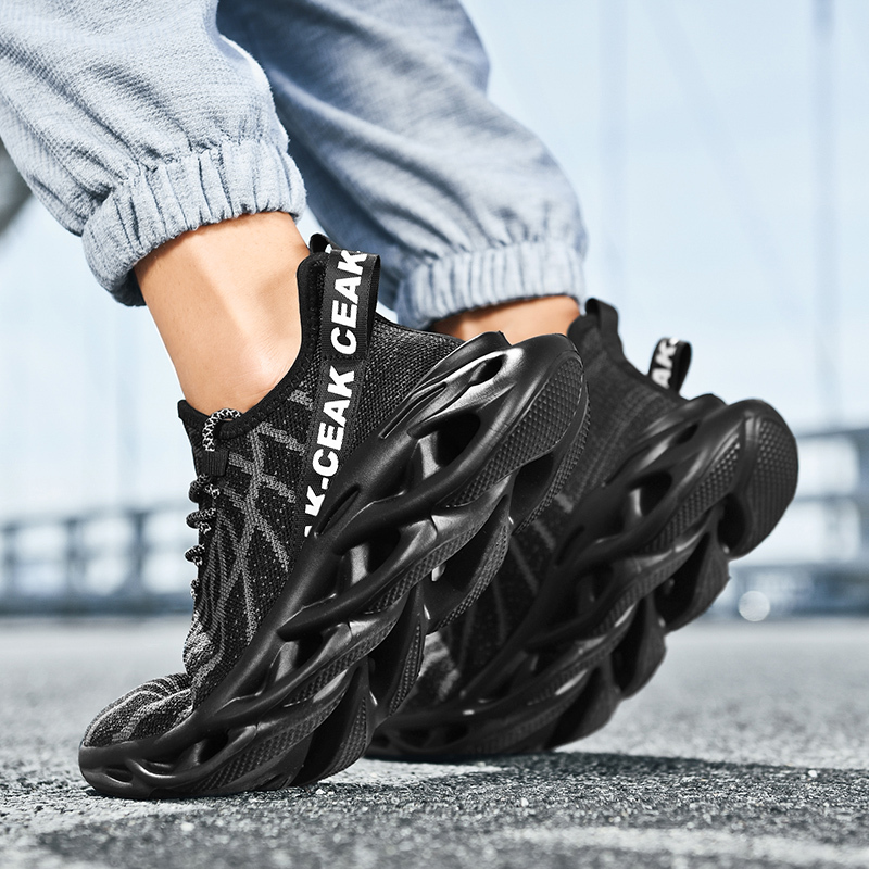 Men's Ortho Stretch Cushion Shoes - Black-SOFTSFEEL