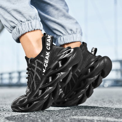 Men's Ortho Stretch Cushion Shoes - Black-SOFTSFEEL