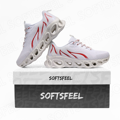 Softsfeel Men's Relieve Foot Pain Perfect Walking Shoes - White-SOFTSFEEL