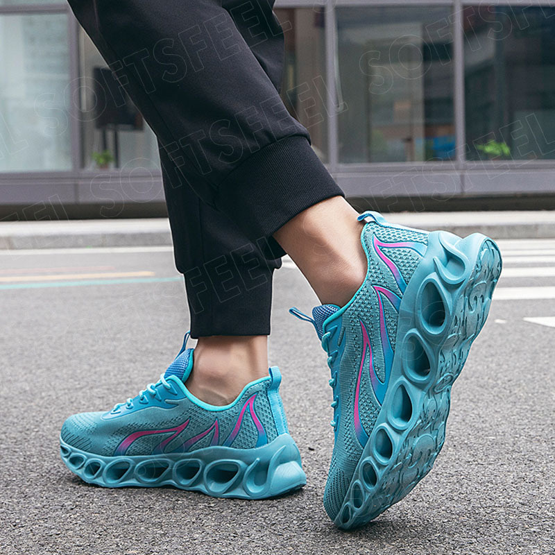 Softsfeel Men's Relieve Foot Pain Perfect Walking Shoes - Sky Blue-SOFTSFEEL