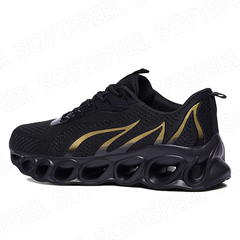Softsfeel Women's Relieve Foot Pain Perfect Walking Shoes - Black Gold-SOFTSFEEL