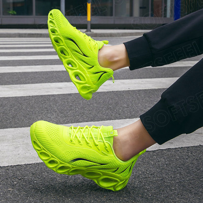 Softsfeel Men's Relieve Foot Pain Perfect Walking Shoes - Fluorescent Green-SOFTSFEEL
