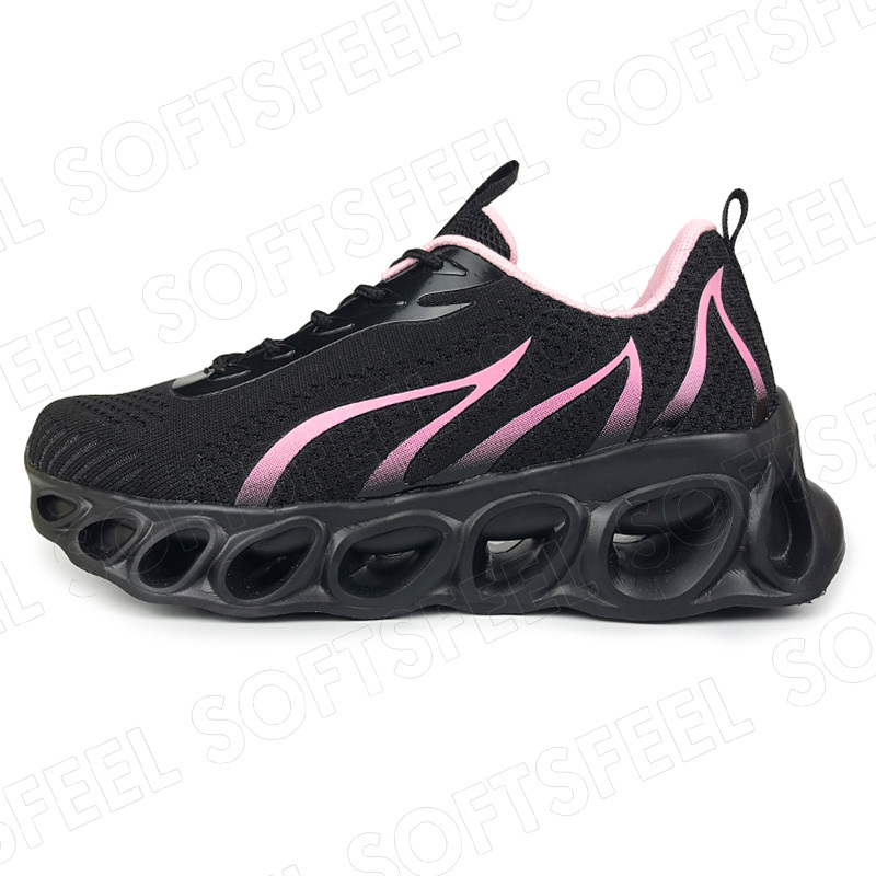 Softsfeel Relieve Foot Pain Perfect Walking Shoes - Black Pink-SOFTSFEEL