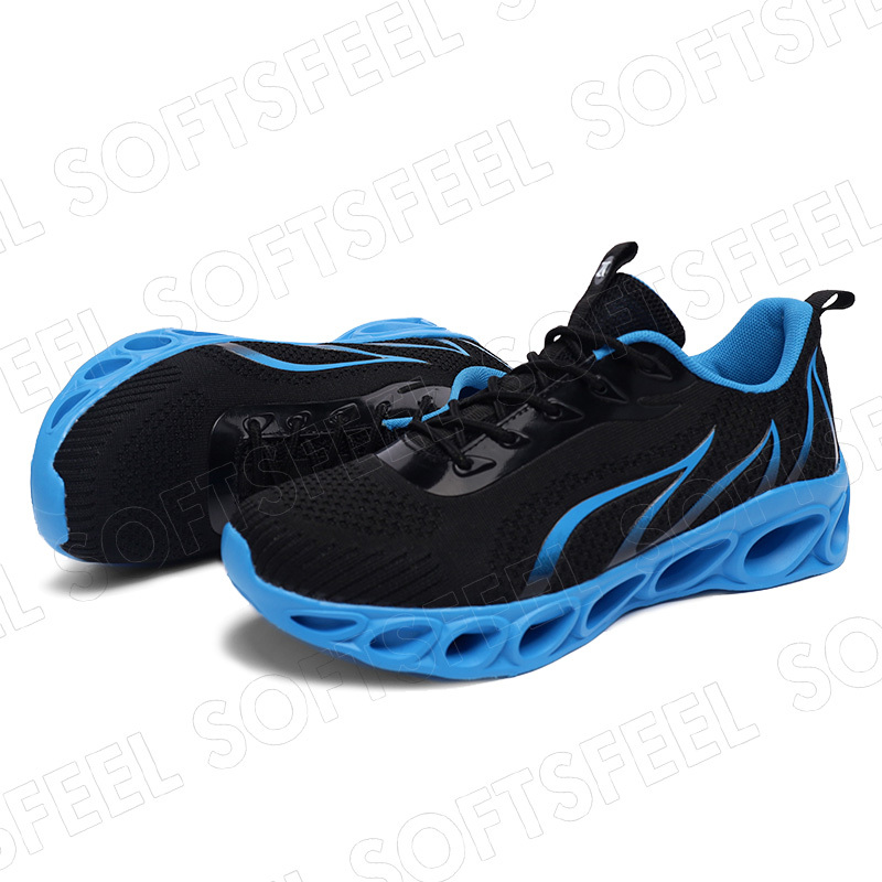 Softsfeel Men's Relieve Foot Pain Perfect Walking Shoes - Black Blue-SOFTSFEEL