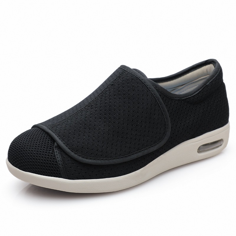 [For Swollen Feet + Plus Size] - Men's Comfortable Unisex Wide Walking Shoes - Black-SOFTSFEEL