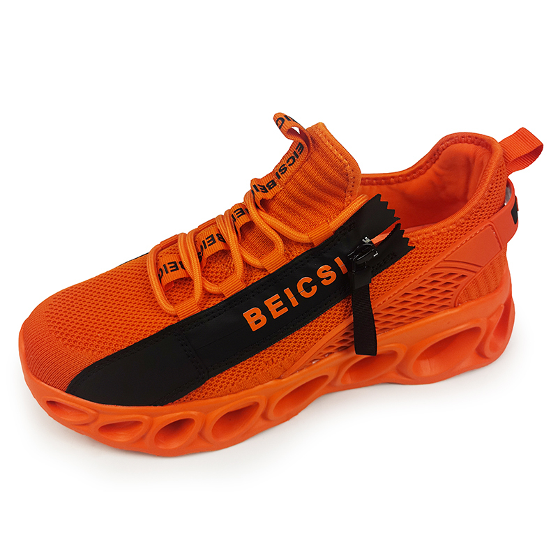 Softsfeel Women's Side-Zip ComfortFit Walking Shoes - Orange-SOFTSFEEL