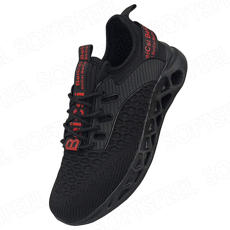 Softsfeel Women's AirCushion Shoes - Black Red-SOFTSFEEL
