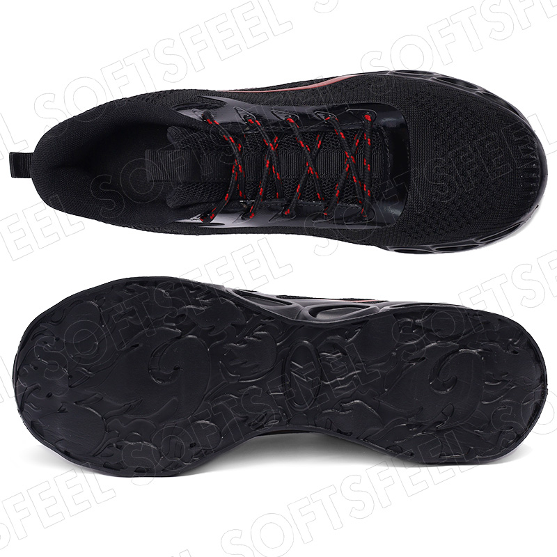 Softsfeel Women's Relieve Foot Pain Perfect Walking Shoes - Black Red-SOFTSFEEL