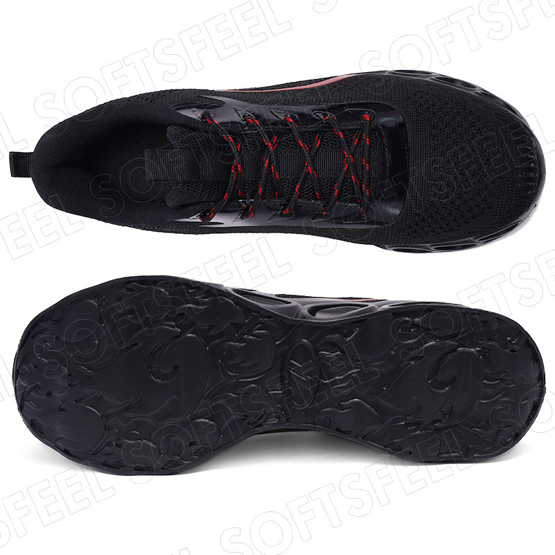 Softsfeel Women's Relieve Foot Pain Perfect Walking Shoes - Black Red-SOFTSFEEL