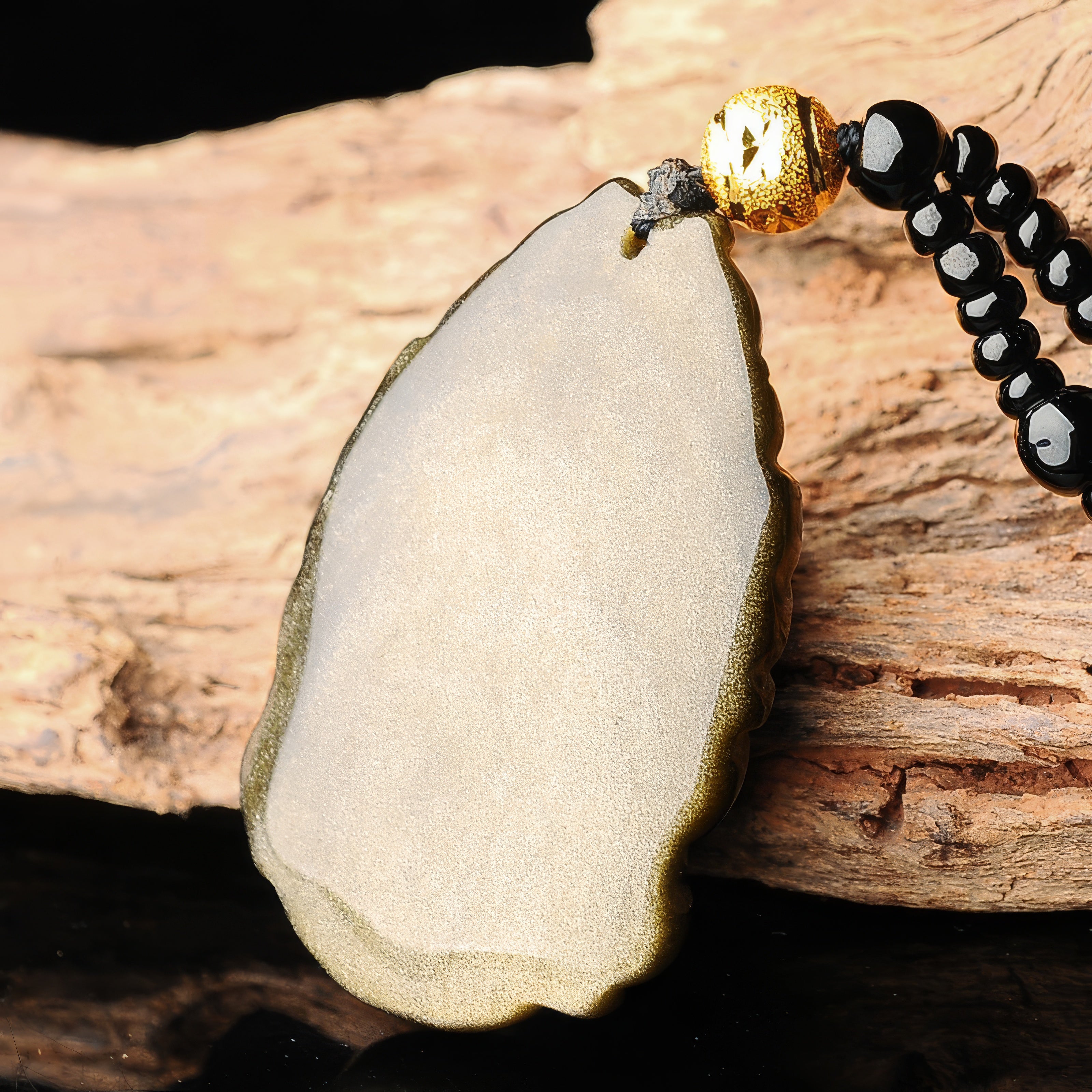 Gold Obsidian Ruyi Bottle Pendant