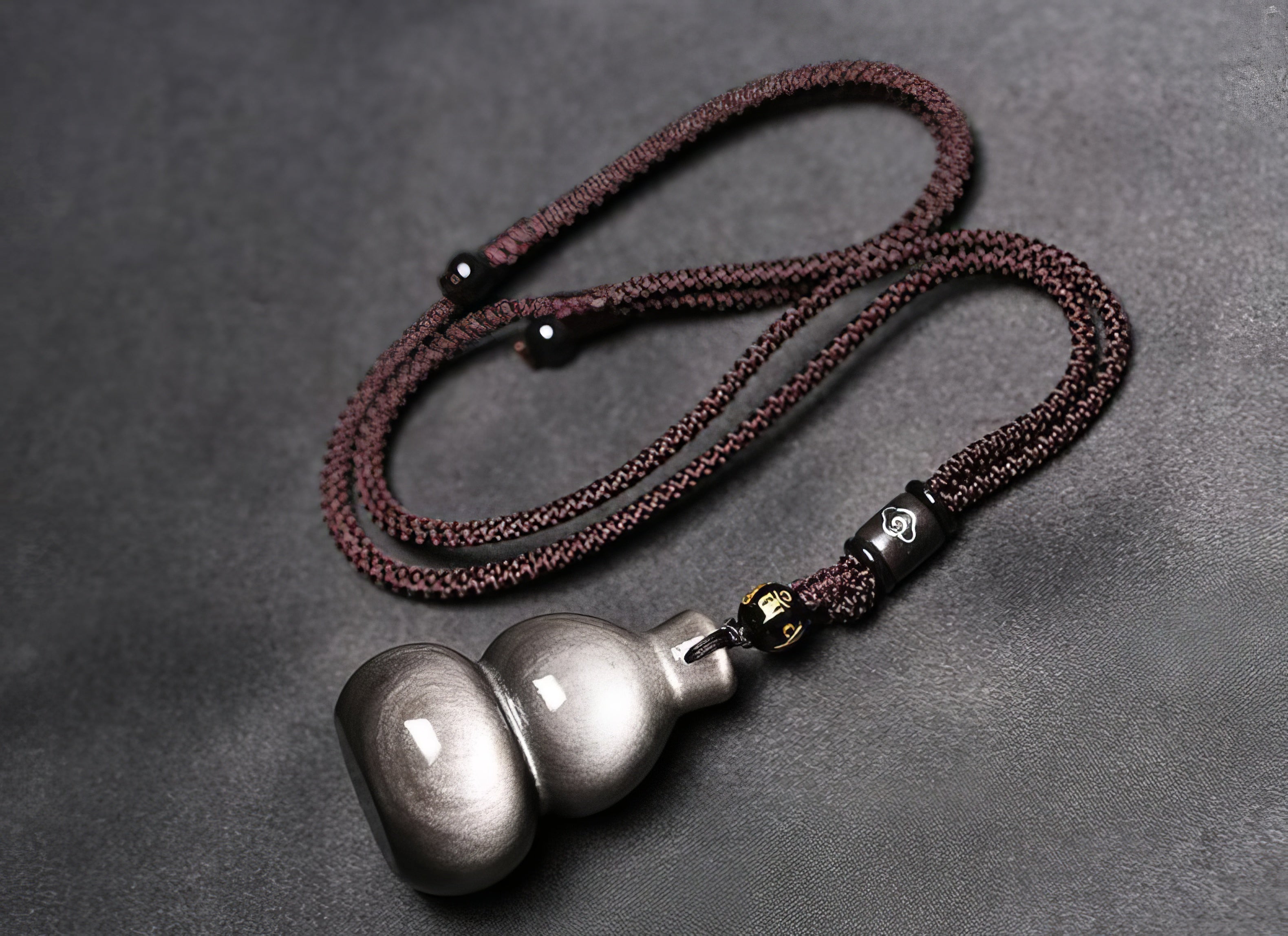 Natural Silver Obsidian Gourd Pendant