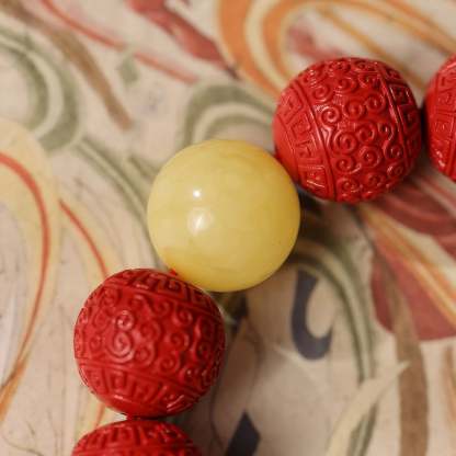 Royal Vintage Cinnabar Beeswax Bracelet