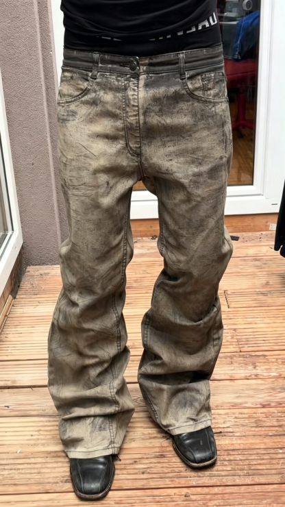 DIRT FADE STACKED FLARE DENIM