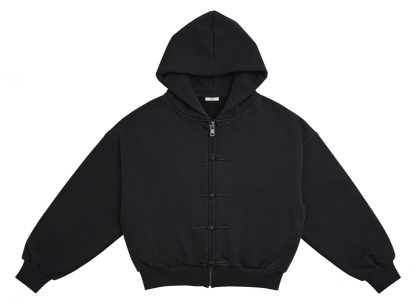 ORIENTAL KNOT HOODED ZIP-UP