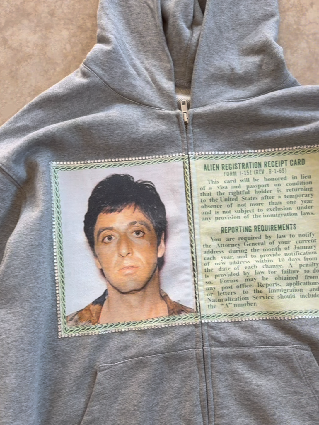 SCARFACE ID ZIP UP HODDIE