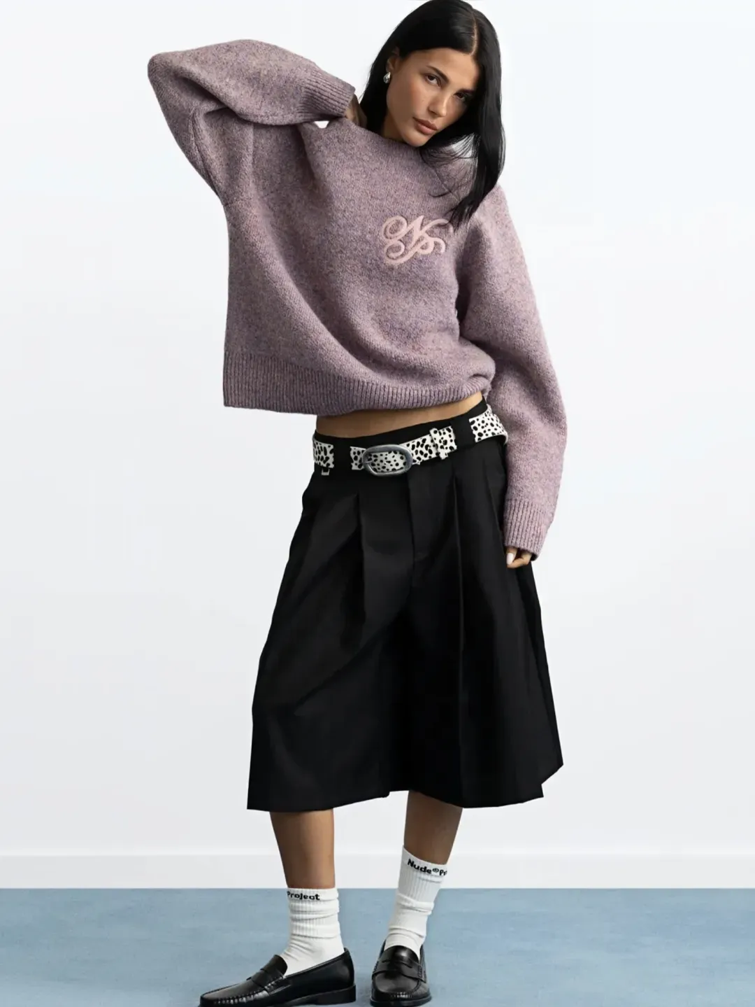 MELANGE BOXY KNIT SWEATER