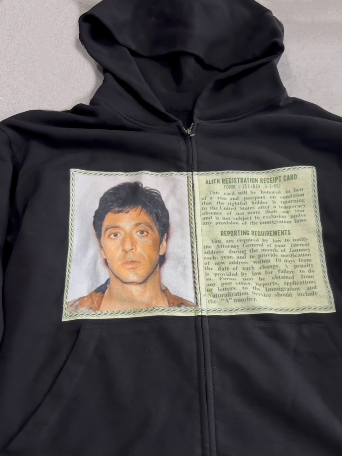 SCARFACE ID ZIP UP HODDIE