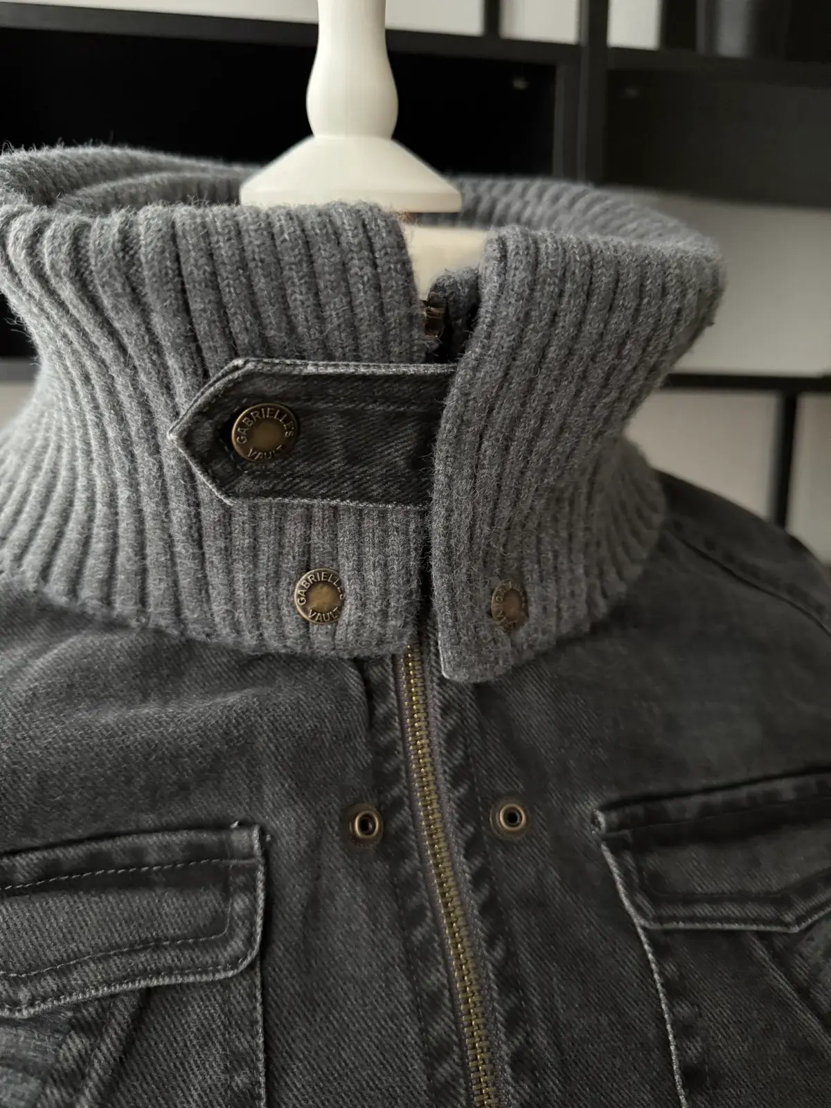 2000s Ribbed collar cargo jacket