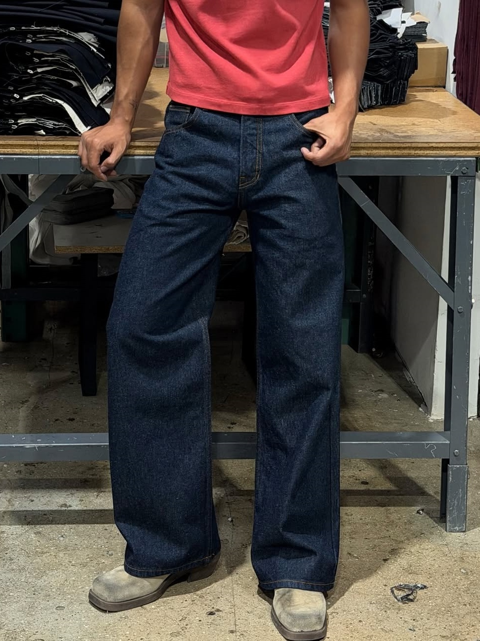 TOKYO RAW STRAIGHT-WIDE JEANS