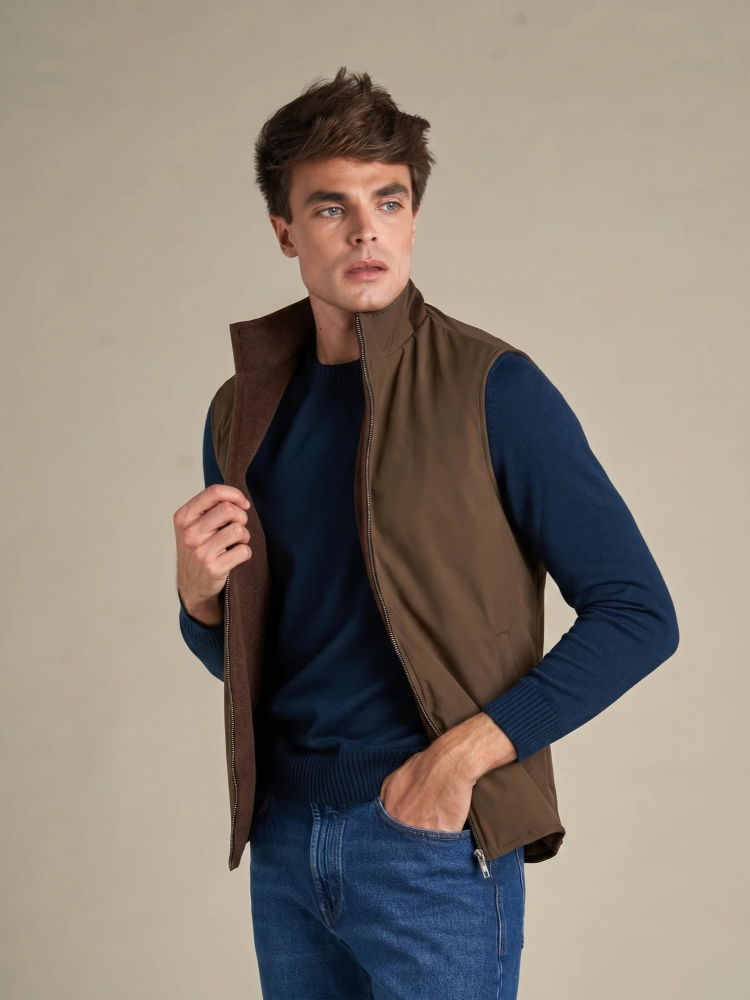 WOOL REVERSIBLE GILET