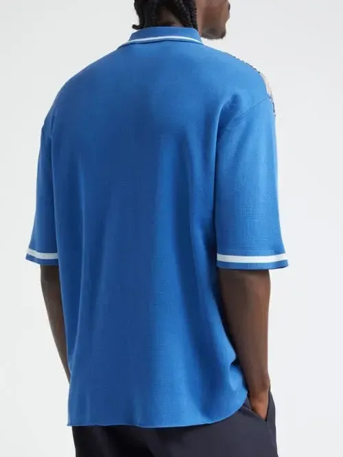 CONTRAST SLEEVE PLAID COTTON POLO