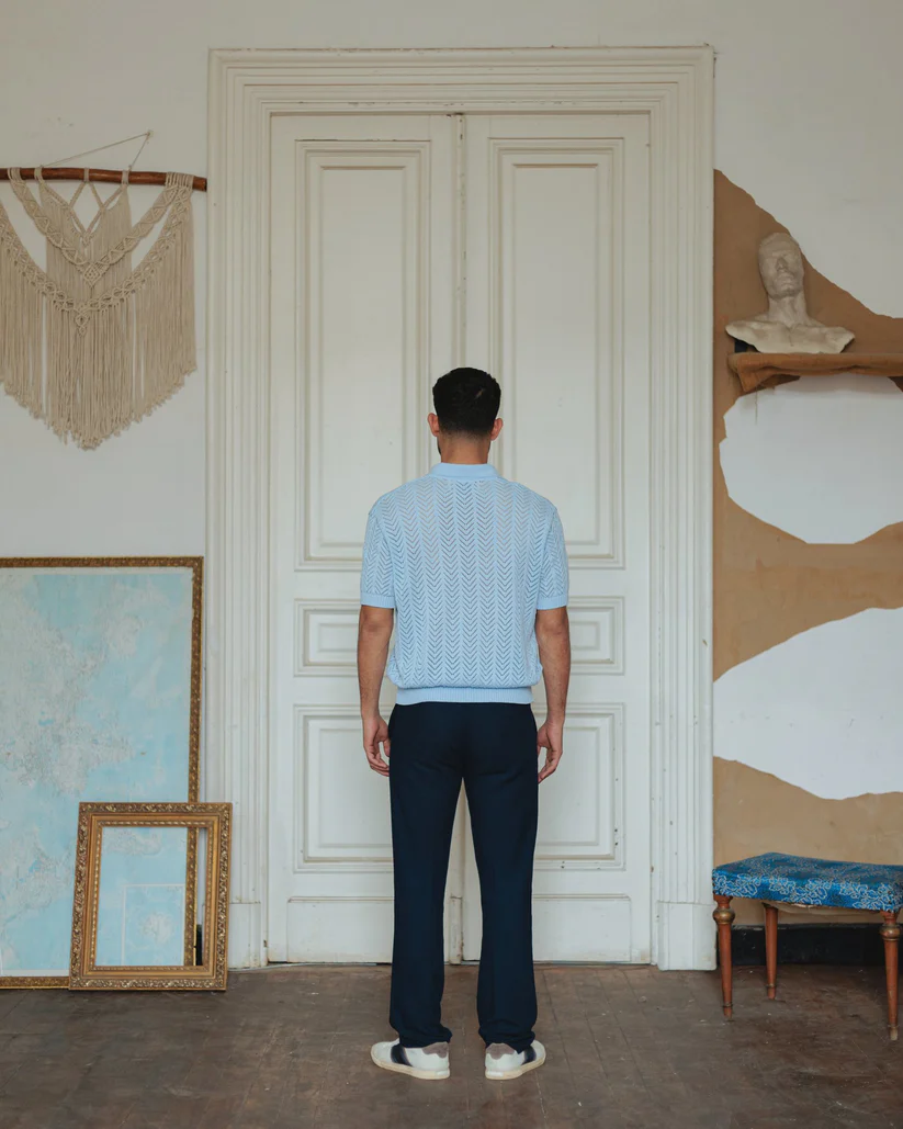 Knit polo shirt