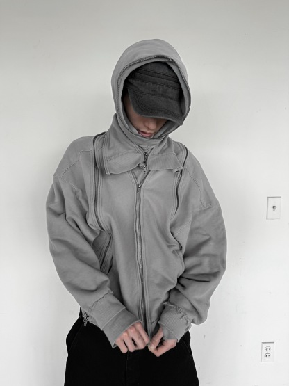 multi-zip hoodie