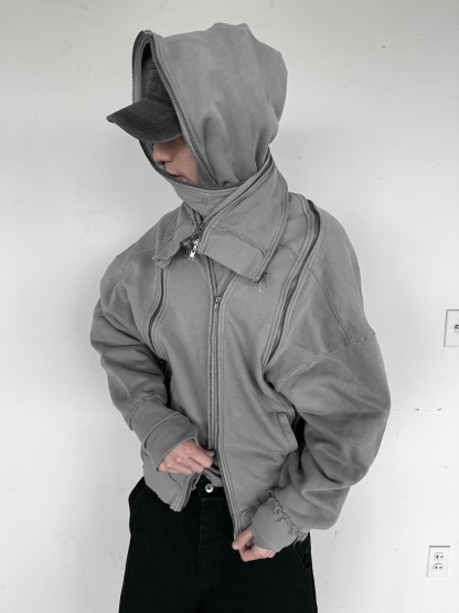multi-zip hoodie