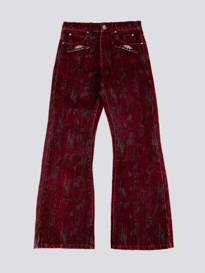 KNUCKLE BOOTCUT VELVET PANTS