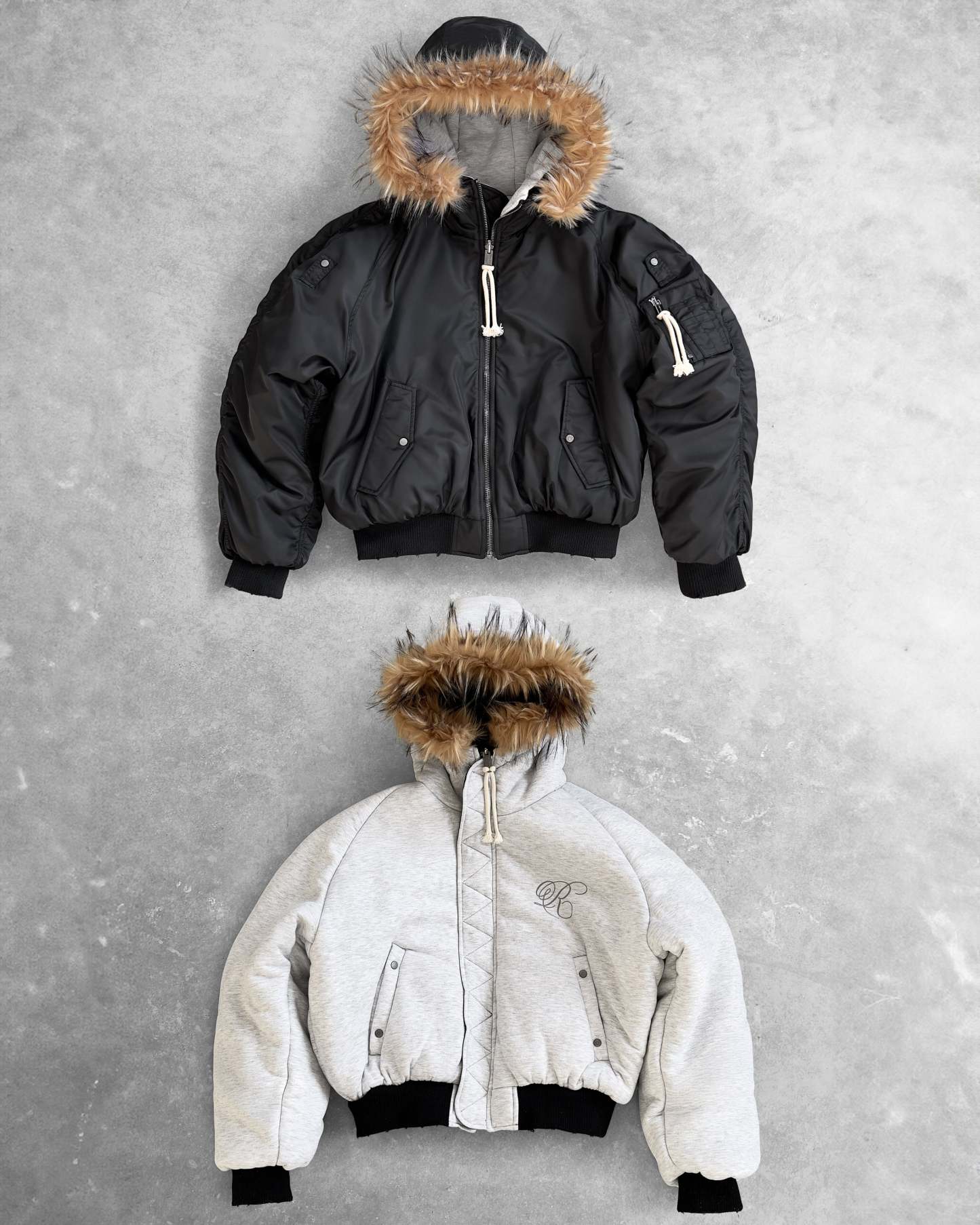 Reaven Black Fur Bomber Jacket