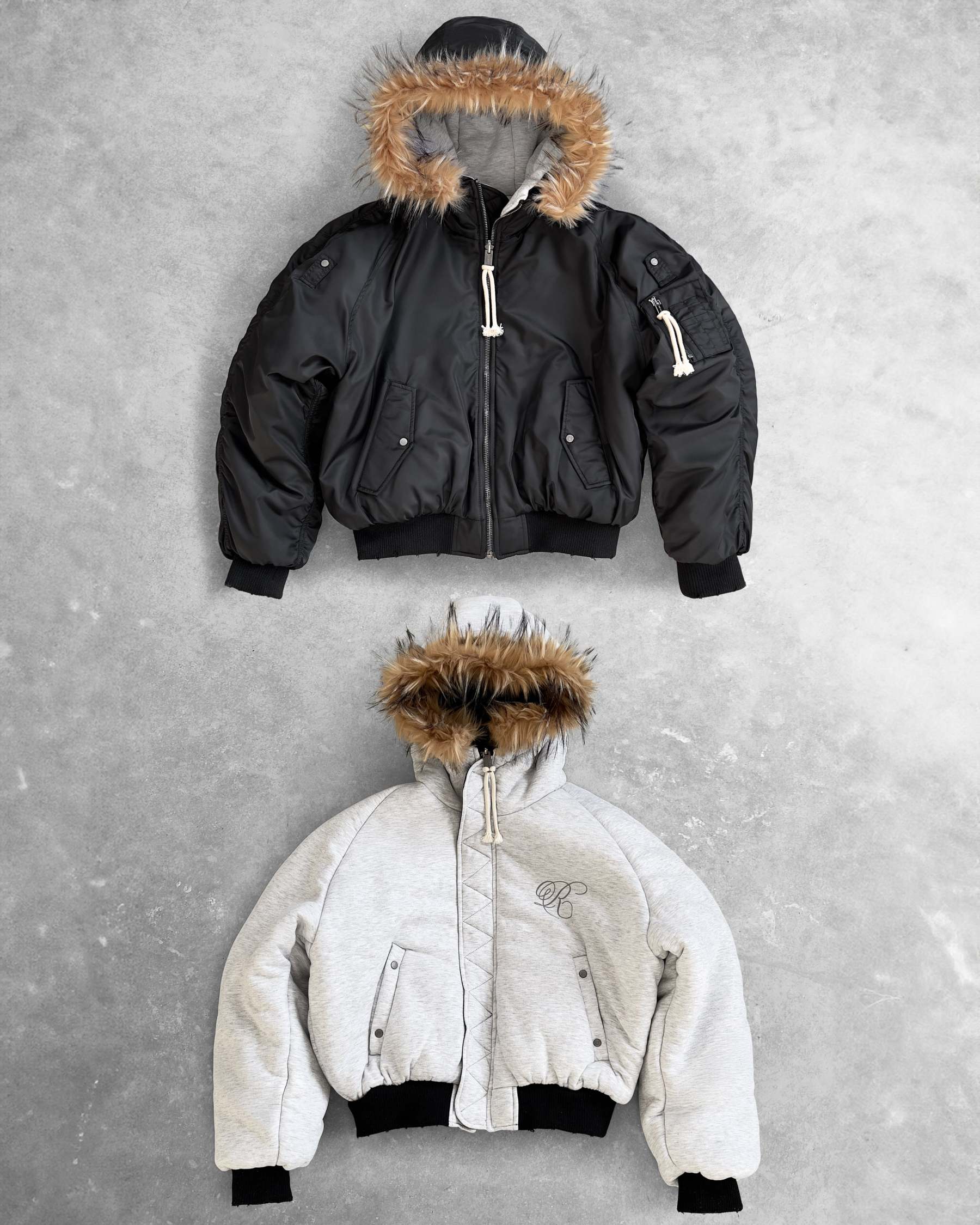 Reaven Black Fur Bomber Jacket