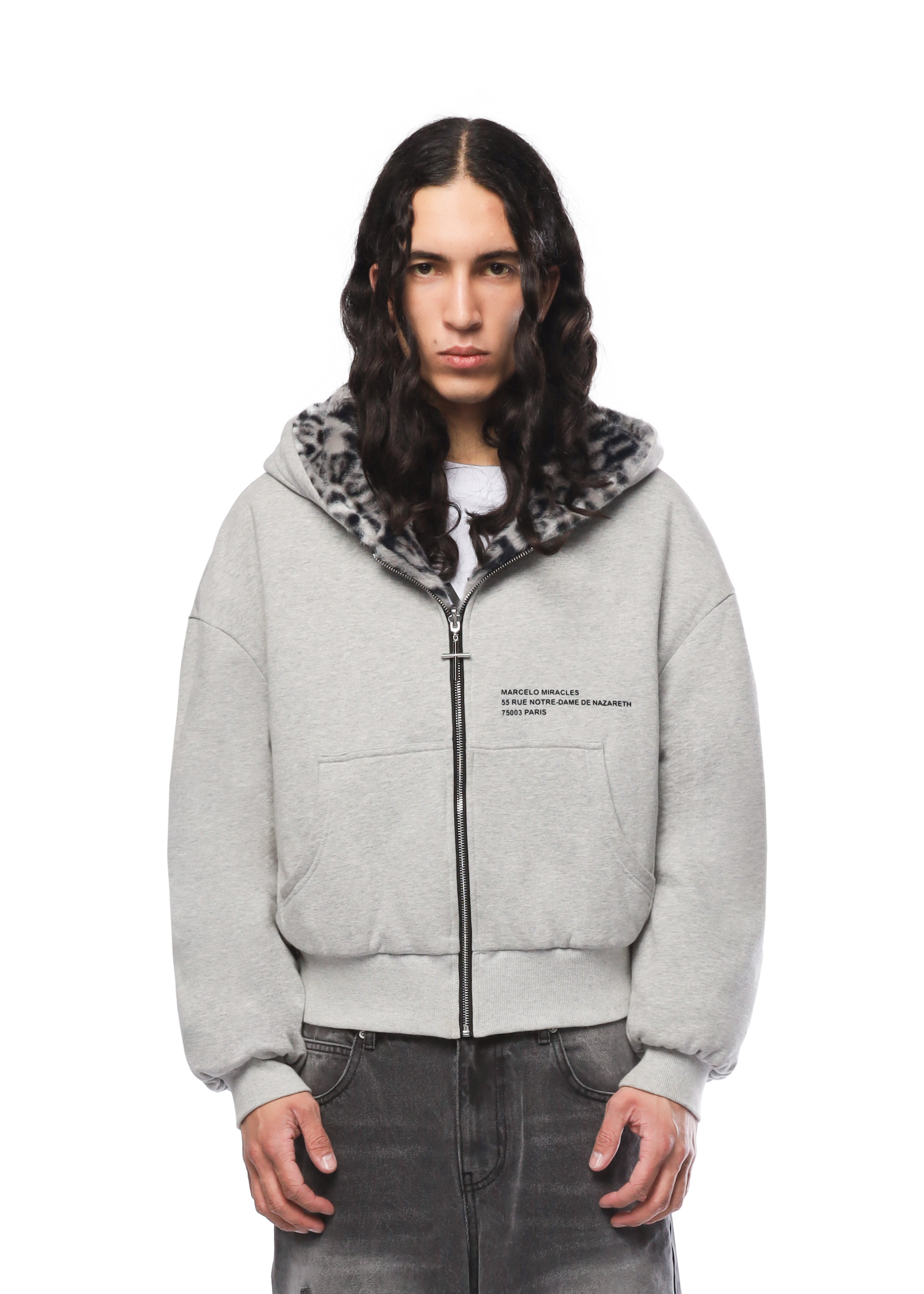 REVERSIBLE FUR ZIP HOODIE