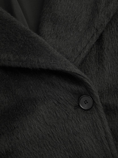 Wool-look Funnel Neck Long Sleeve Oversized Jacket